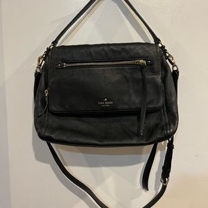 Kate Spade leather messenger bag with cross body strap and shoulder bag strap